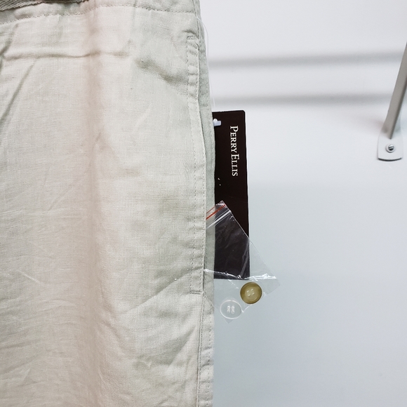 Perry Ellis natural linen pants - Picture 3 of 5